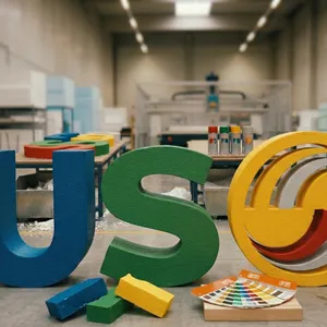 3D-Buchstaben aus Styropor mit RAL-Lackierung in verschiedenen Farben